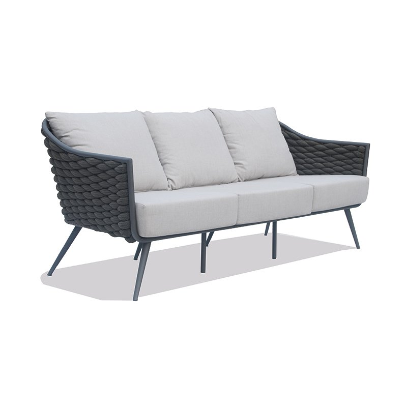 Serpent Sofa carbon matte weaving anthracite 30mm polyrope cushion cast silver 40433